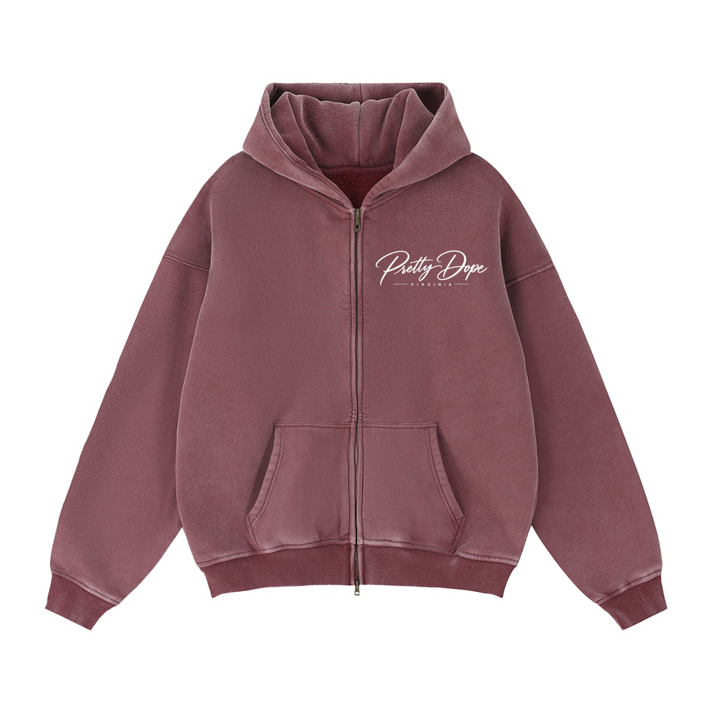 Zip-Through Boxy Fleece Hoodie