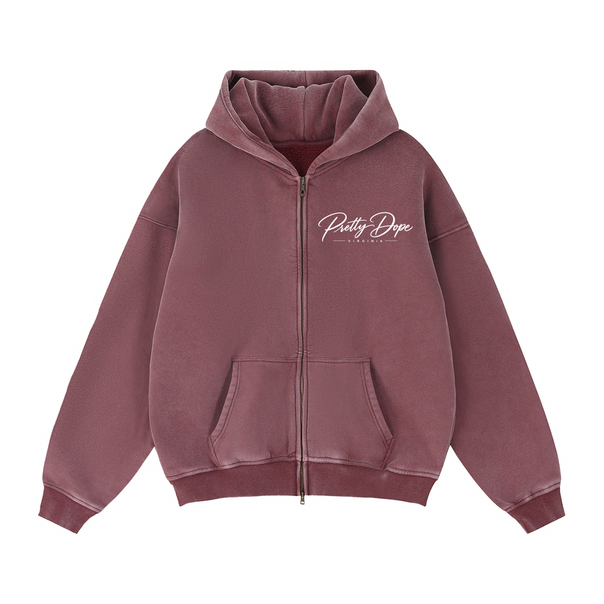 Zip-Through Boxy Fleece Hoodie