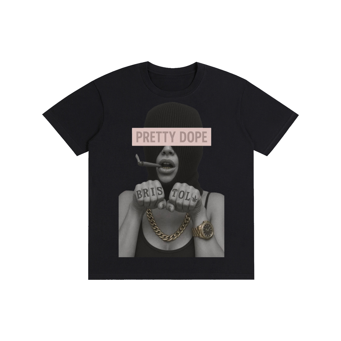 Pretty Dope Girl with Ski Mask T-Shirts